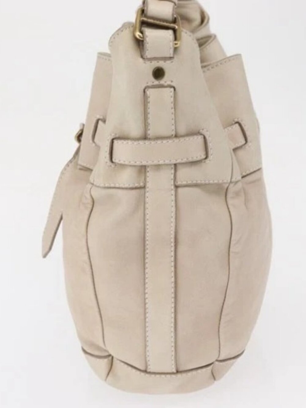 BURBERRY Shoulder Bag Leather Beige Gold Auth - Picture 3 of 16